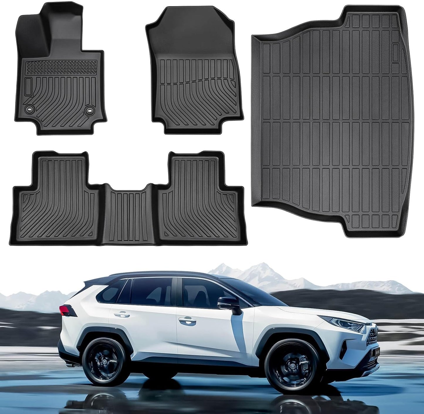 Alfombrillas piso ajuste Toyota RAV4 goma maletero
