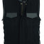 Chaleco mezclilla negro encaje lateral cuero motociclista