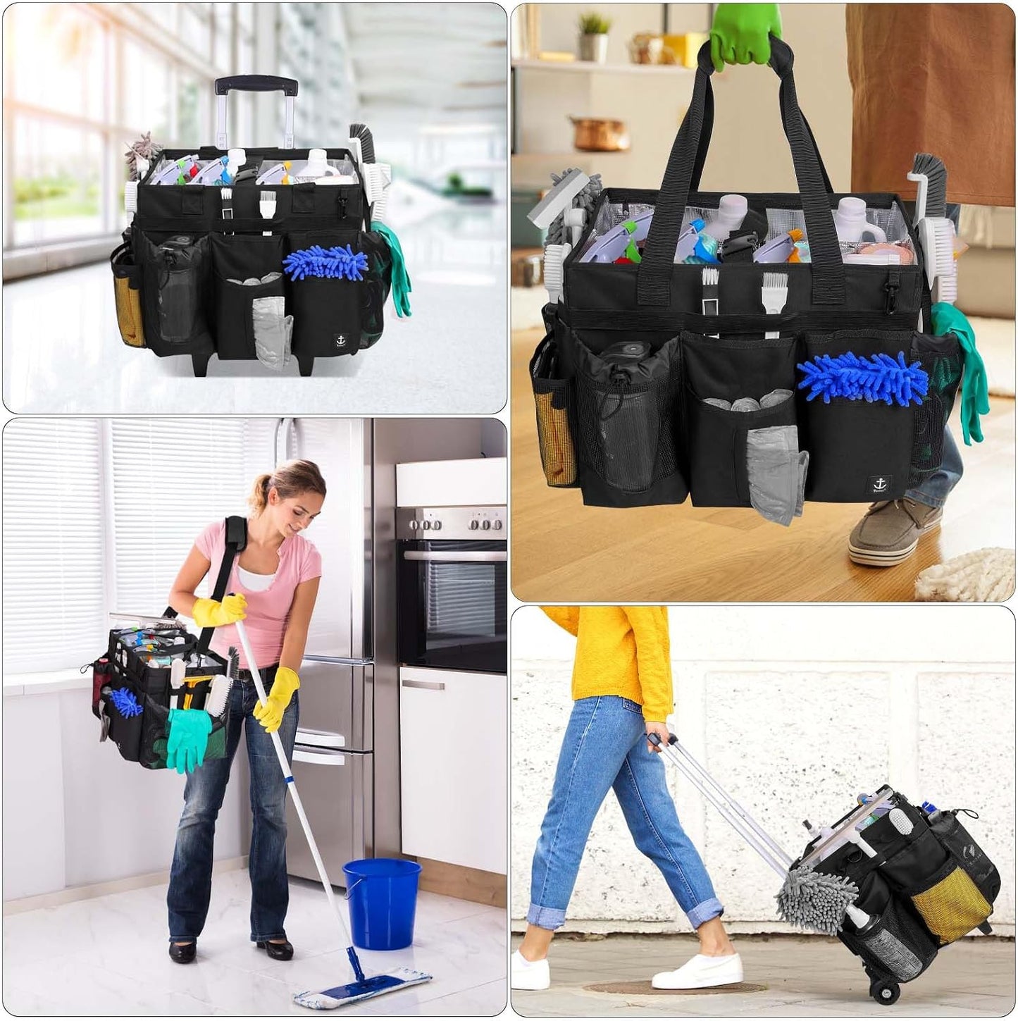 Bolsa limpieza extra grande con soporte duro y correa