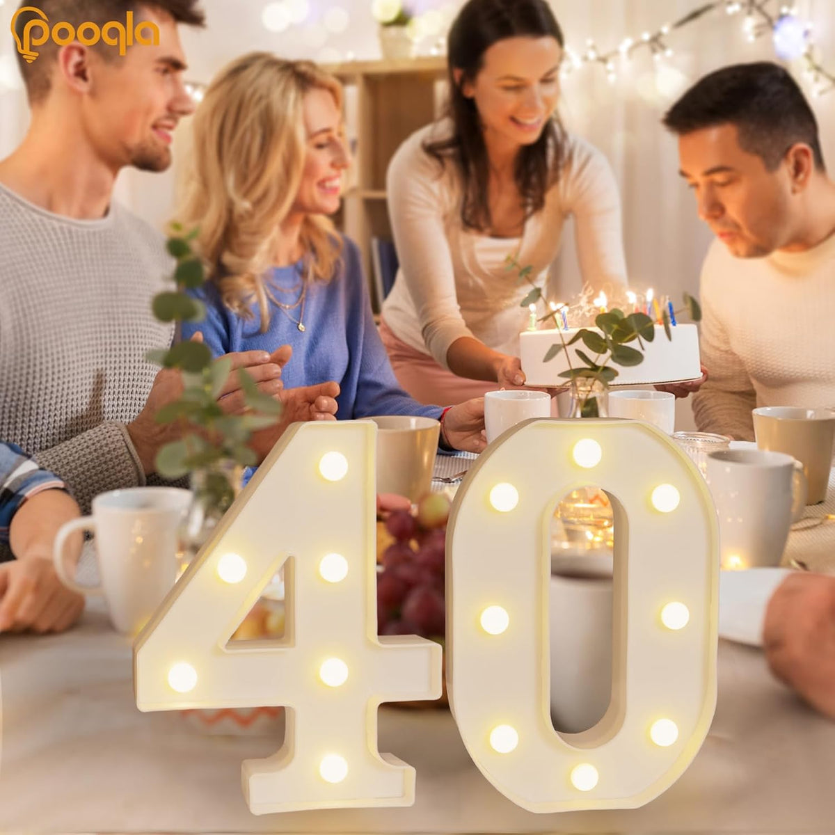 Decoración cumpleaños 40 para mujer y hombre mesa pared