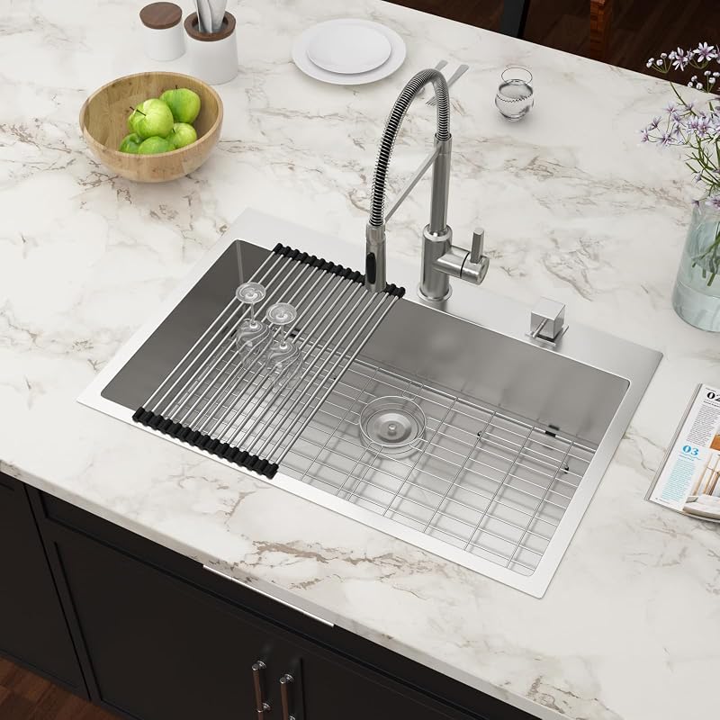 Fregadero cocina acero inox 33x22" un solo cuenco
