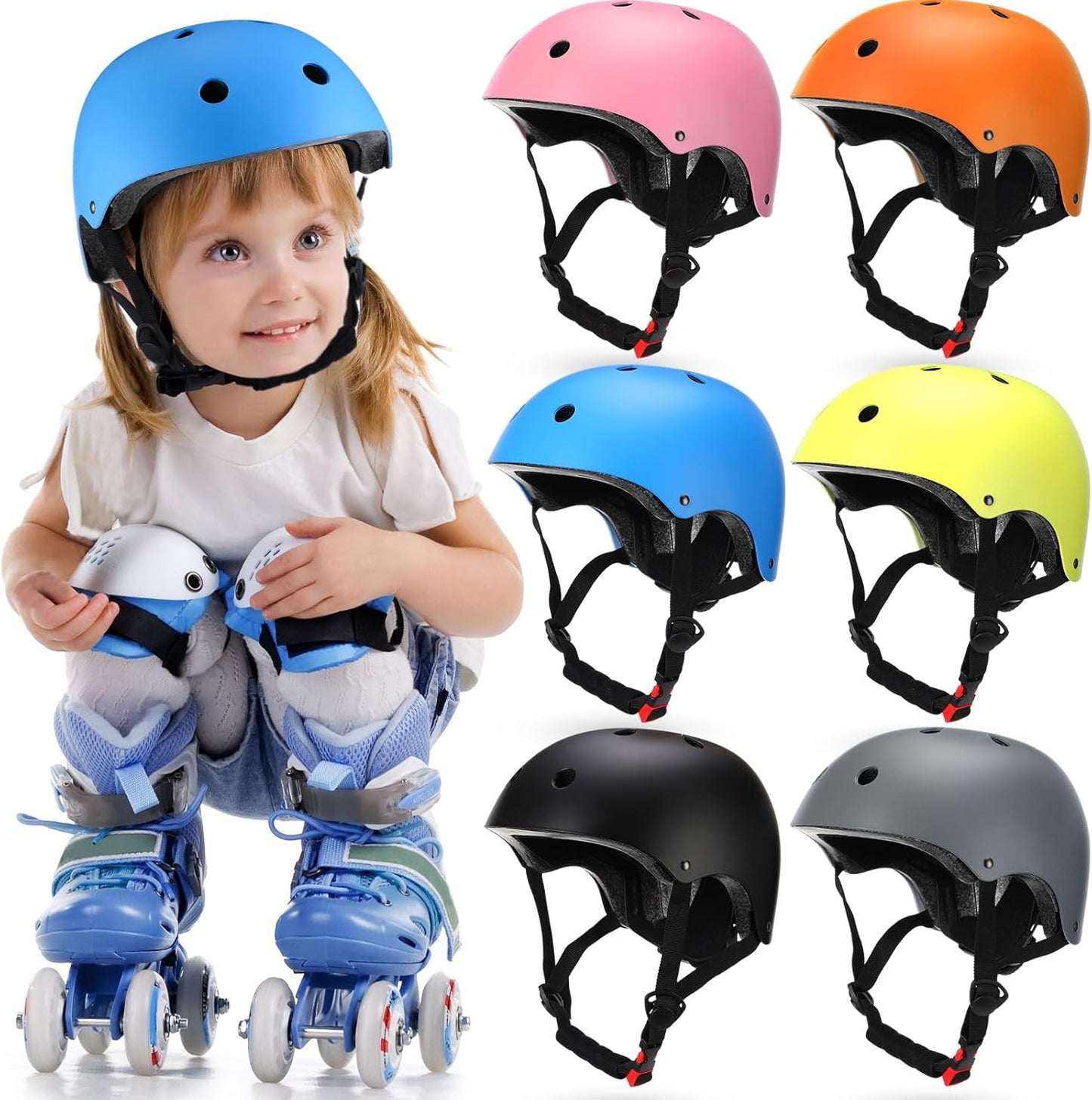 6 Cascos Bicicleta Niños Ajustables CPSC Multicolor