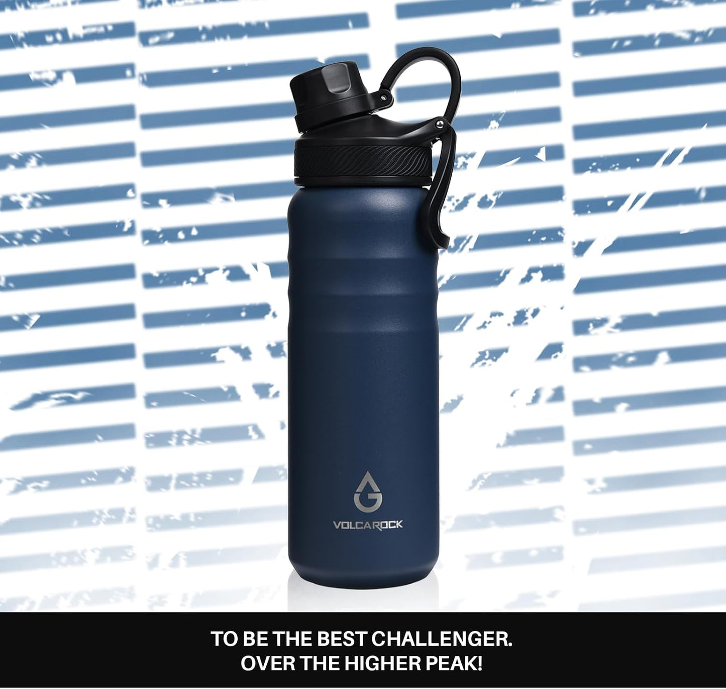 Botella agua deportiva acero inox 24oz azul marino