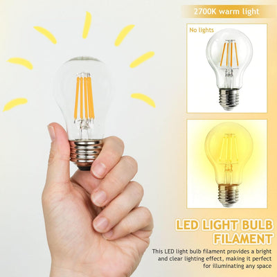 100 Pzas Lámpara Filamento LED Luz Blanca Cálida Retro