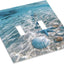 Placas decorativas interruptores azul océano conchas 2 gang doble