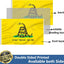 Bandera Gadsden 3x5" doble cara exteriores con ojales latón