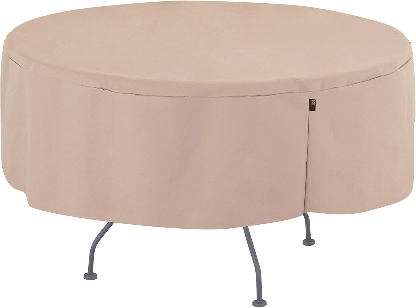 Mesa redonda para patio cubierta resistente al agua beige