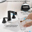 Grifo baño negro 3 agujeros 8pulg cascada con desagüe pop-up