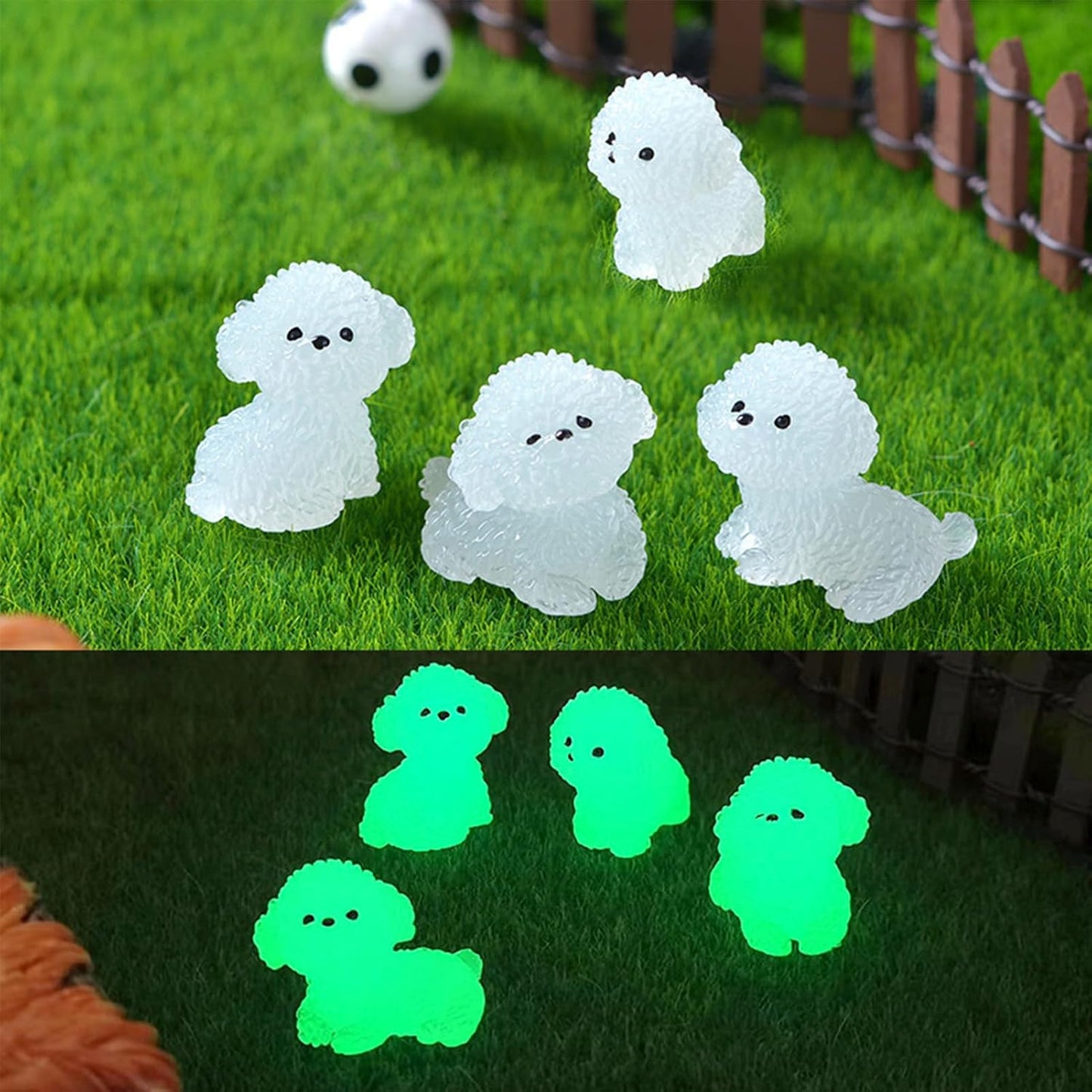 12 Pzas Figuras Resina Perros Mini Jardín Enano Accesorios