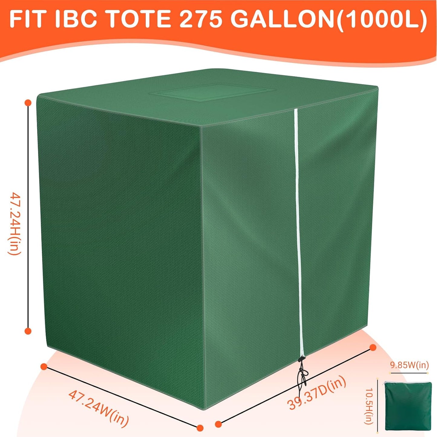 Funda tanque agua exterior 1000L impermeable verde