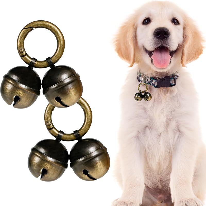 Collares campanas perros medianos a grandes pack 2 bronce y negro