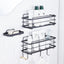 Organiz. ducha adhesivo 2 pzas acero inox sin taladro