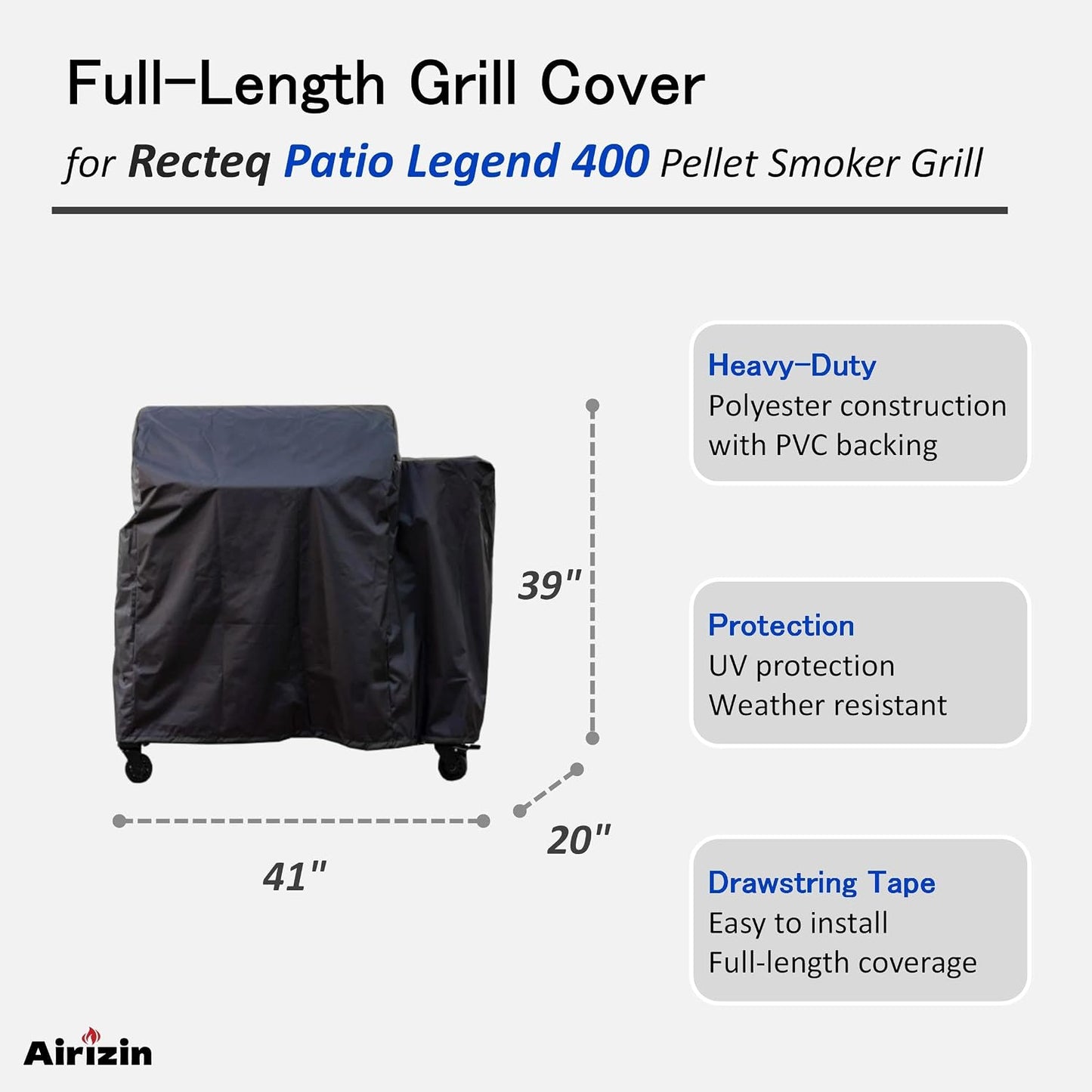 Cubierta parrilla pellets Recteq Patio Legend 400