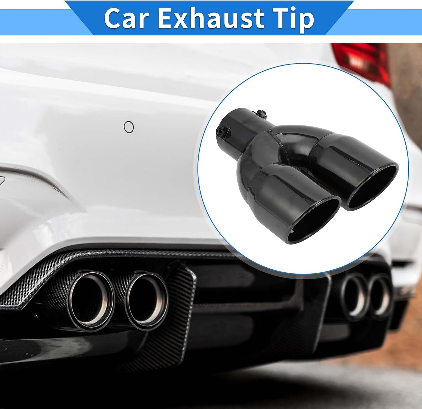 Punta escape dual 60mm acero inox tono titanio coche