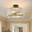 Lámpara techo cristal candelabro negro 3 luces 14.4"