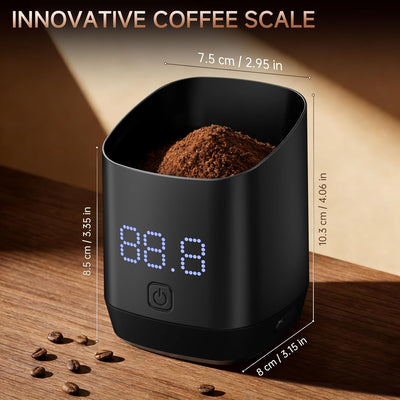Báscula digital de café dosificadora con pantalla LED y función de tara