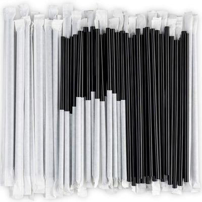 Pajitas plástico sin BPA estilo NTE 10.25pulg negro