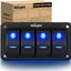 Interruptor basculante aluminio 4 bandas 5 pines azul automóvil