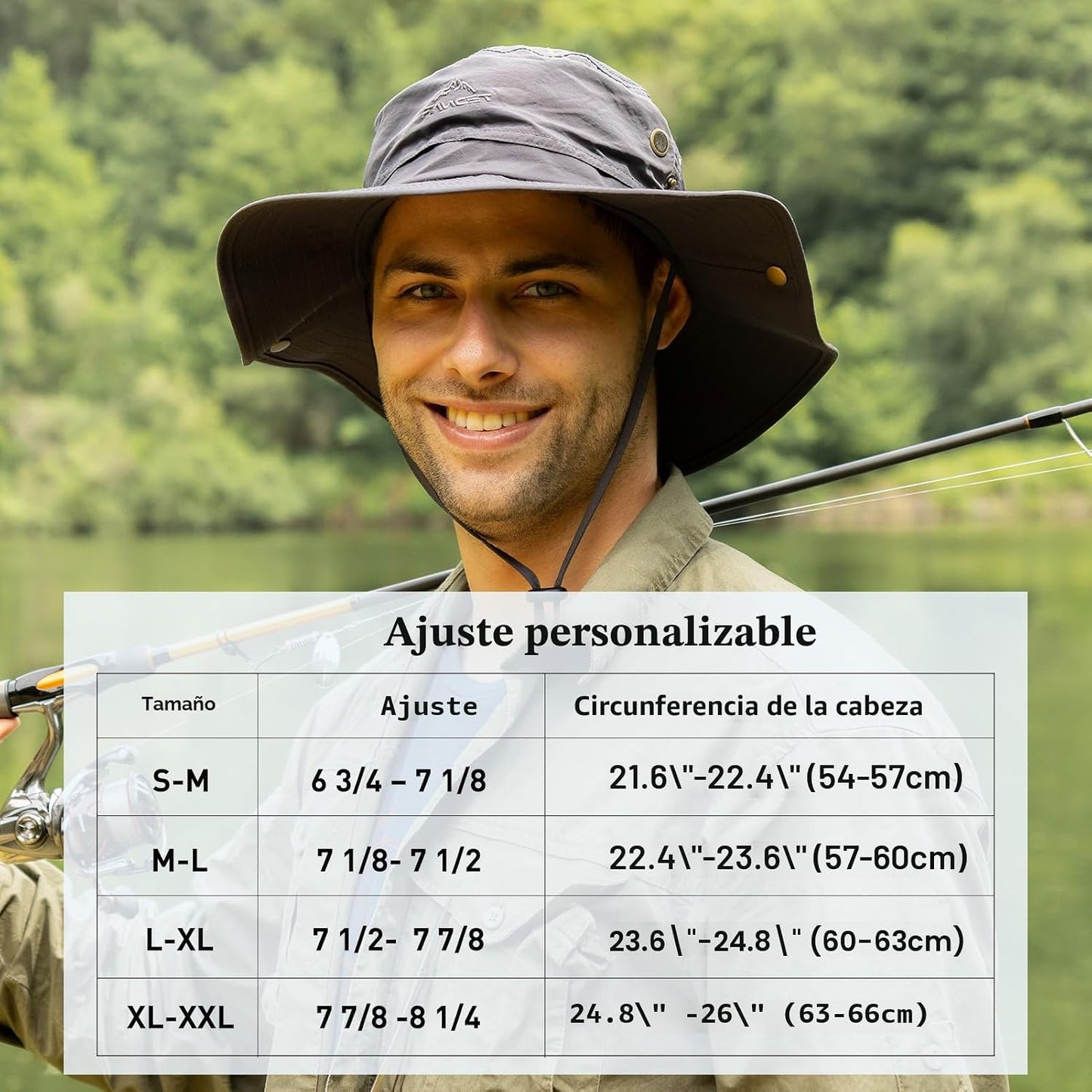 Sombrero copa ala ancha UPF 50 para verano