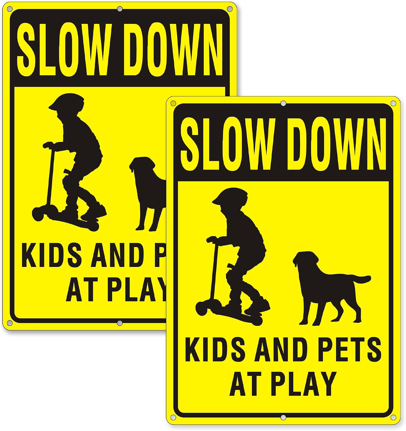 Letrero Slow Kids at Play metal aluminio 10x14"
