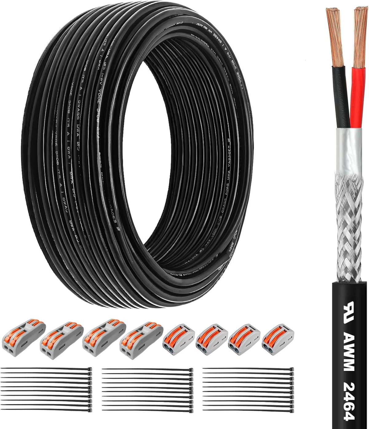 Cable blindado 22/2 AWG cobre puro 150ft para CNC motor paso a paso