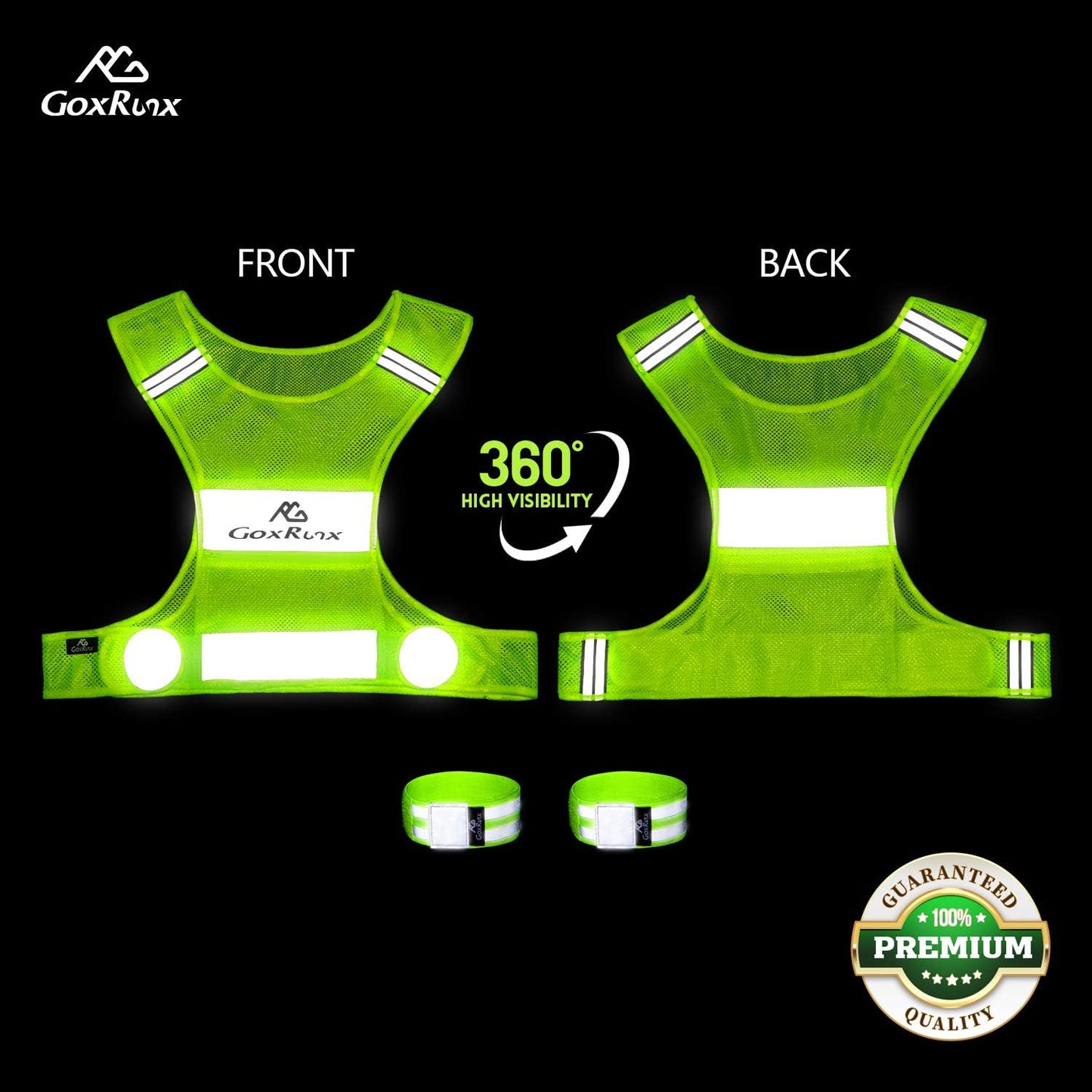 Chaleco reflectante para correr con bandas brazo