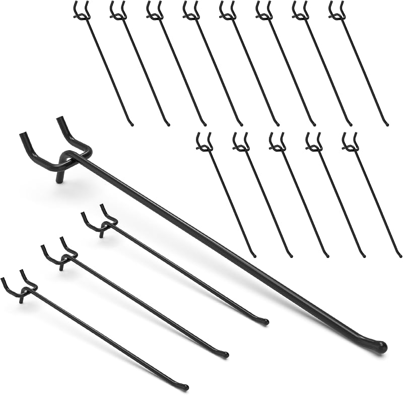 Ganchos metal negro para tablero de clavijas 10" 50uds