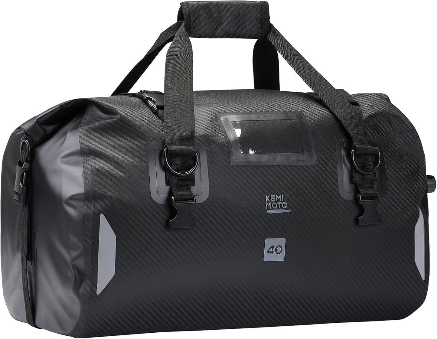 Bolsa impermeable motocicleta 25-65l 4 correas negro