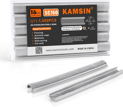 Grapas anillo 16 1/2x5/8 pulg acero inox 3000uds