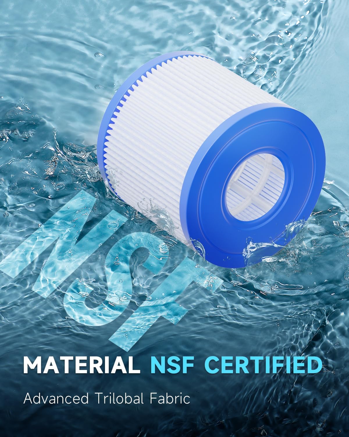 Filtro piscina tipo D 3 3/4x4 1/4 pulg 6 Pzas