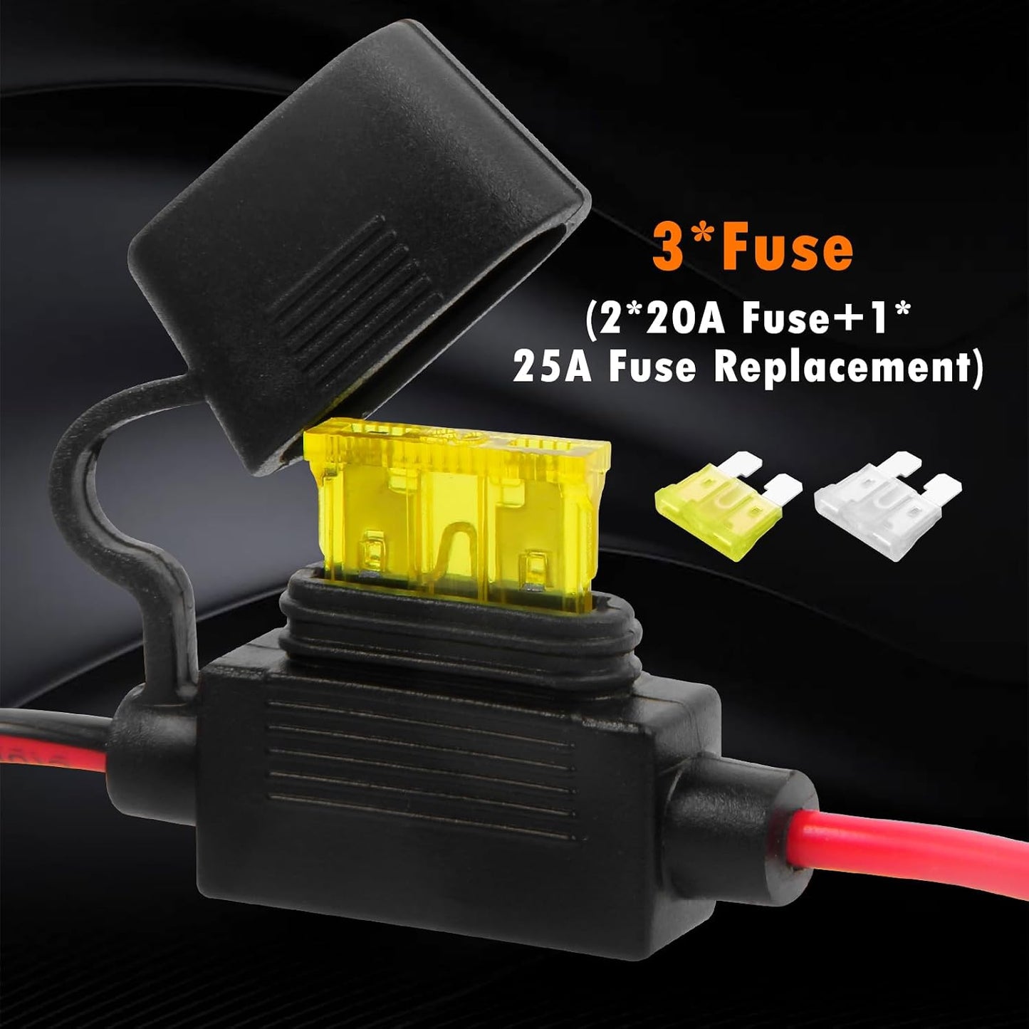 Terminal anillo 2ft 14AWG conexión rápida SAE fusible 20A