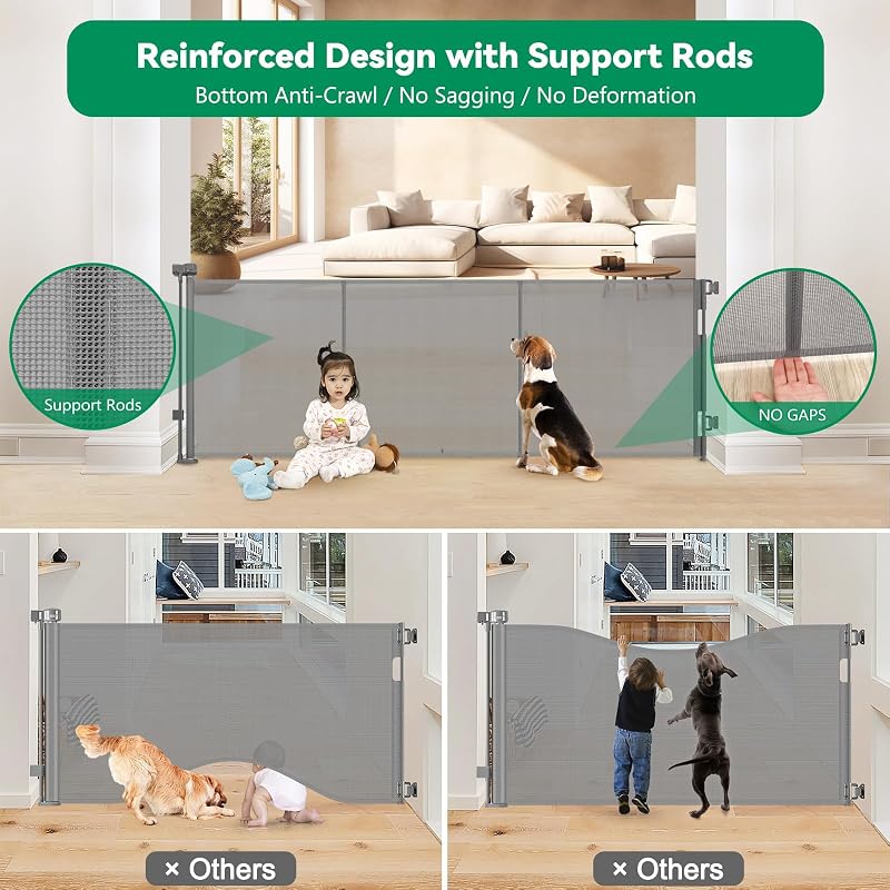 Puerta retráctil para mascotas 85" ancho malla