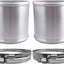 Conector tubo silicona aluminio 4 con abrazaderas acero