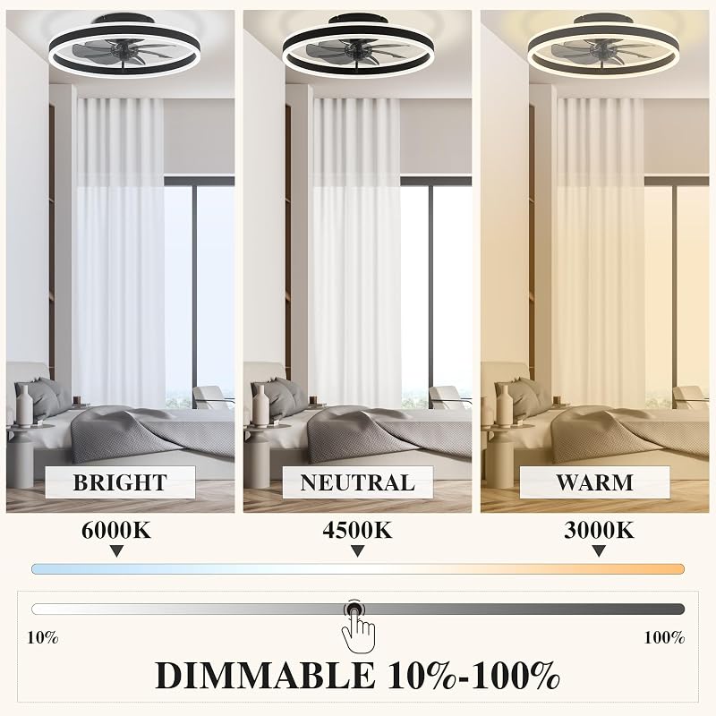 Ventilador techo Fandelier 20" control remoto 6 velocidades