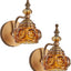 Apliques pared vintage pack 2 luces rosa ámbar resistente