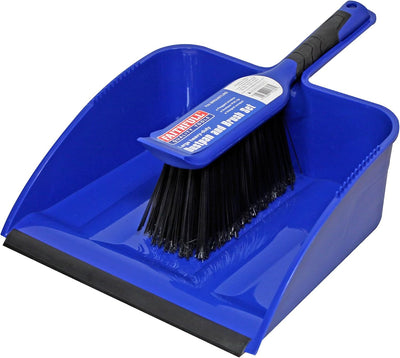 Juego recogedor y cepillo plástico borde PVC con raspador
