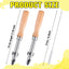 2 Perforadores paja tapas plástico vaso acero inox mango madera