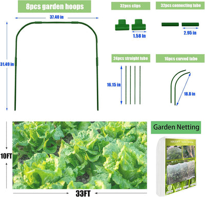 Kit 8 Redes Jardín 10x33pulg Malla Ultrafina para Cultivos