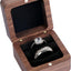 Caja madera soporte anillos compromiso 2 ranuras negro