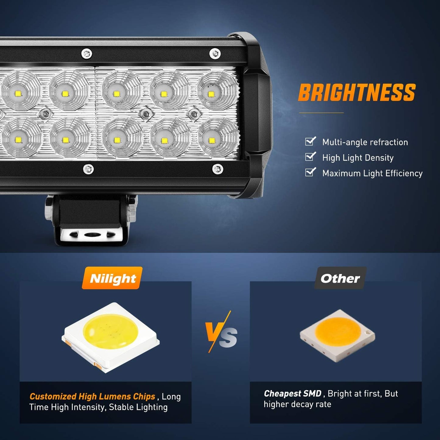 Barra luz LED todoterreno negro