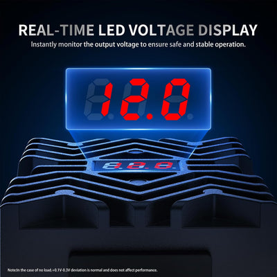 Convertidor 24V a 12V 30A con pantalla LED coche