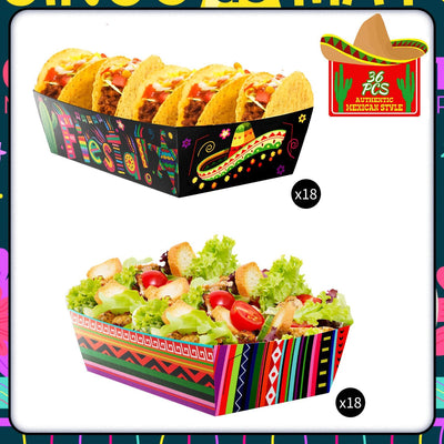 Bandeja mexicana nachos 36 pzas decoración Cinco de Mayo