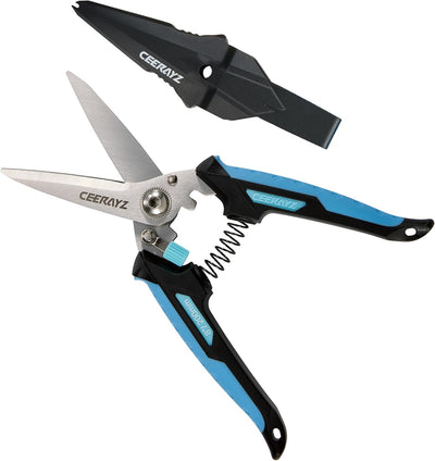 Tijeras 8" multiusos bricolaje oficina poda funda negro/azul