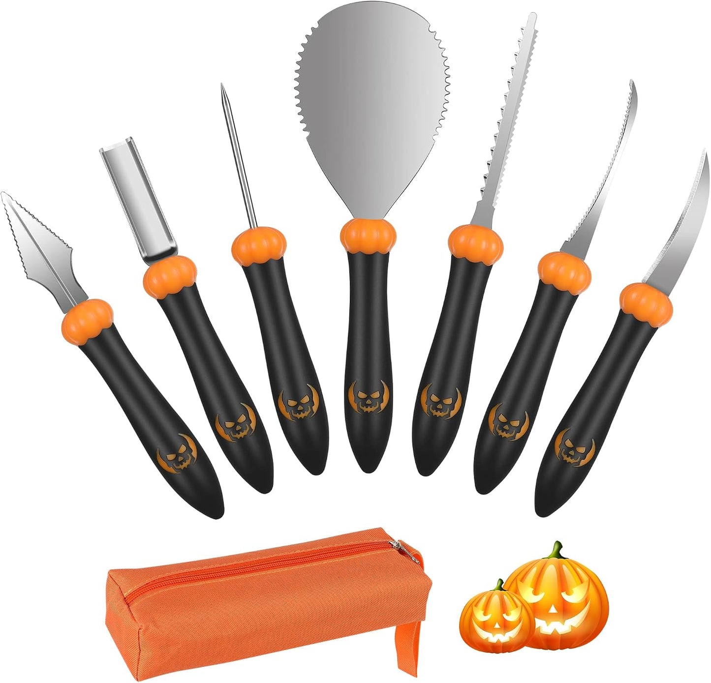 Kit 7 herramientas acero inox cuchillo tallar calabaza