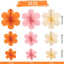 Decoración flores papel naranja y rosa para oficina y fiestas