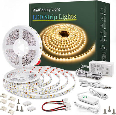Tira LED 65.62ft luz blanca cálida regulable 24V con