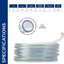Tubo PVC 100ft diámetro 1/2" transparente para estanques
