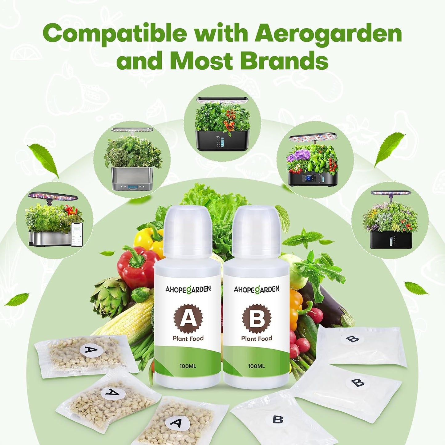Alimento hidropónico para Aerogarden vegetales frutas