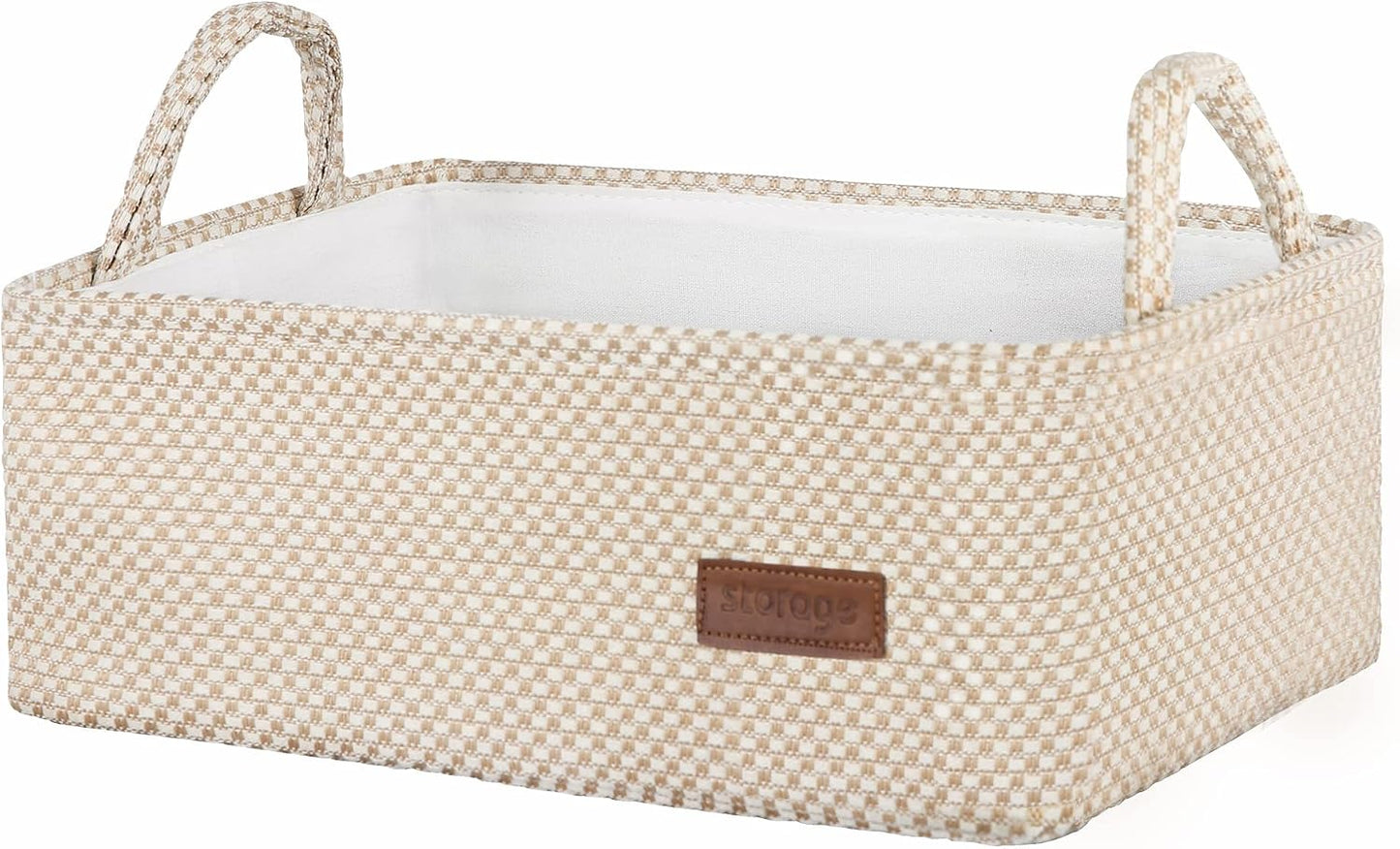 Cesta beige arpillera vacía 15x10x5.3"
