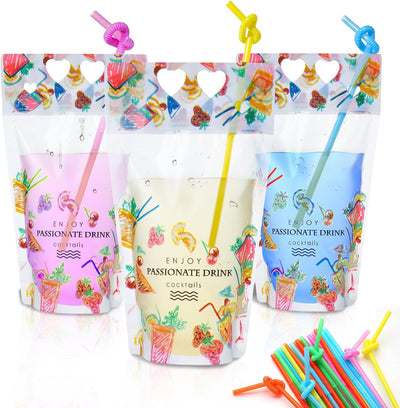 Bolsas transparentes con cremallera y popote 8mil 1.5pulg 100uds